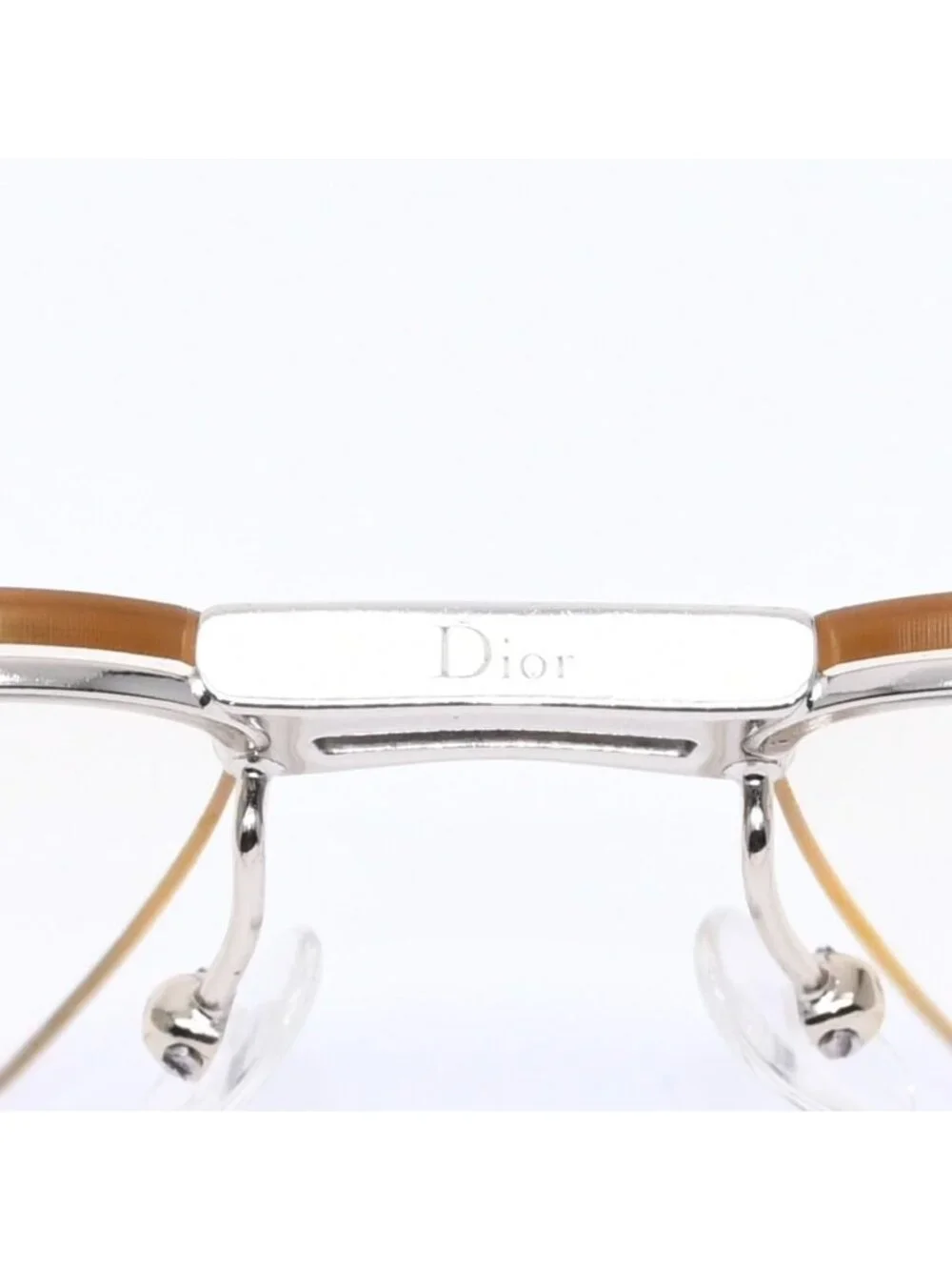 Dior Adiorable 5 Half Rim Sunglasses Silver Yellow Eyewear